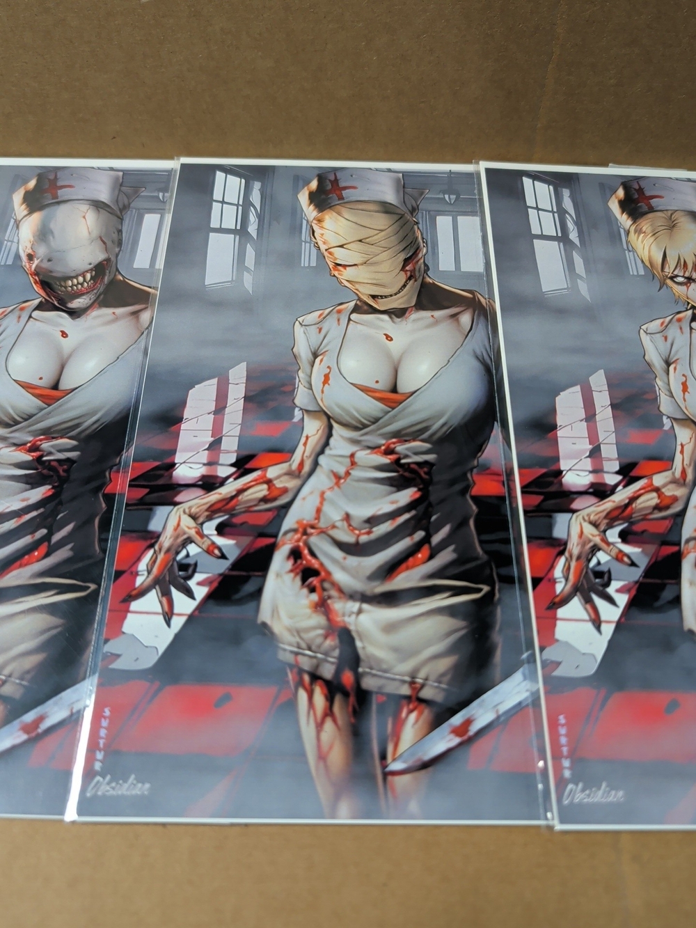 Welcome To Gore Noir Silent Hill Nurse Comic Size Prints (3) NEW SURTUR